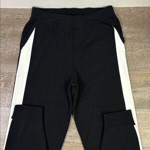 🖤Express x Olivia Culpo Black / White Knit Track Pants (Size Medium)